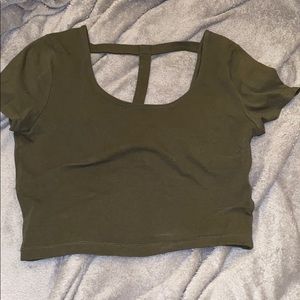 Green crop T top